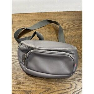 Kibou Diaper Belt Bag Fanny Pack Gray Vegan Leather Changing Pad Unisex
